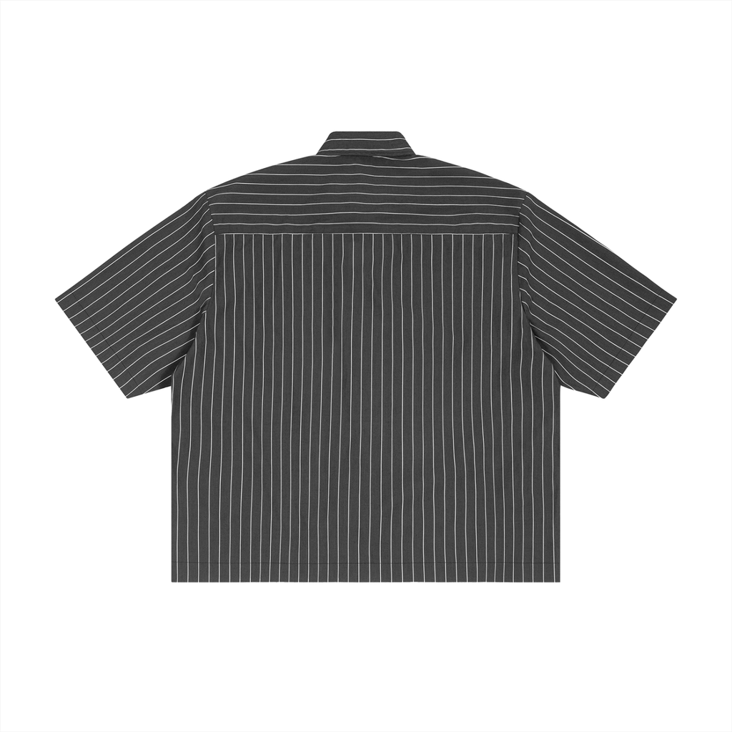 Striped Boxy Button-Up Shirt