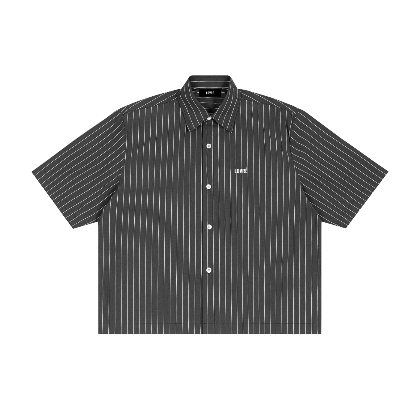 Striped Boxy Button-Up Shirt