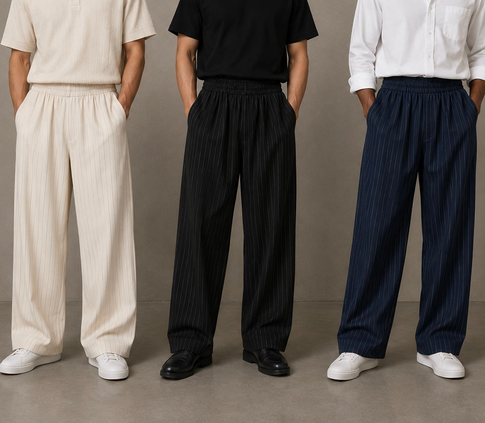 Striped Pleated Pants