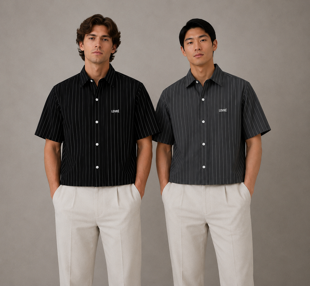 Striped Boxy Button-Up Shirt