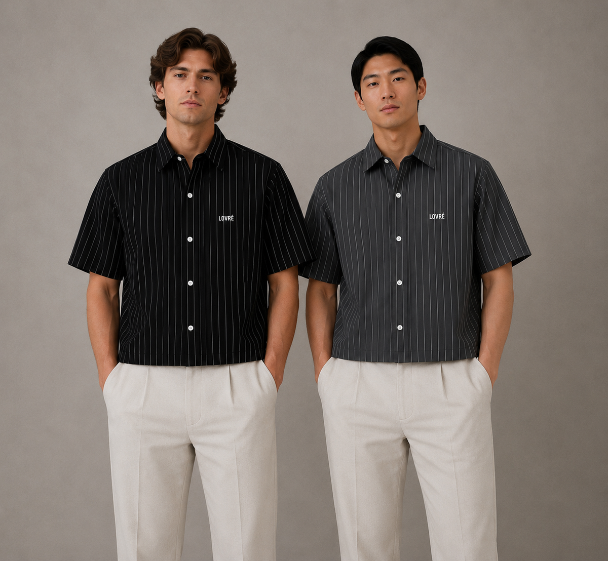 Striped Boxy Button-Up Shirt