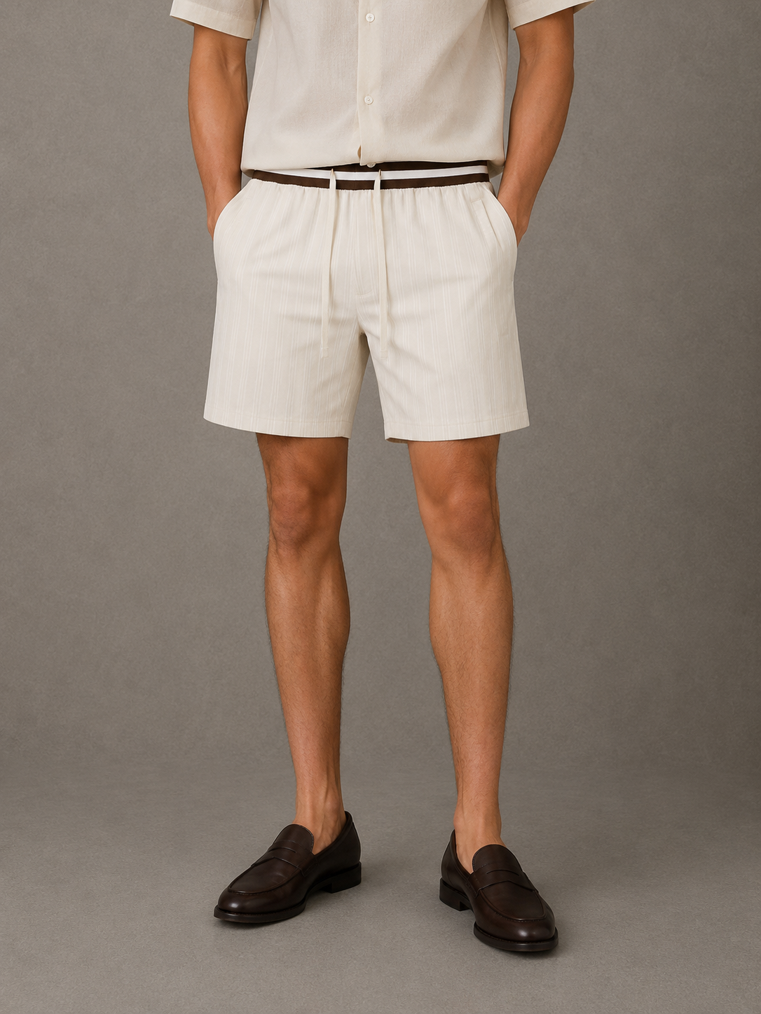 Striped Drawstring Shorts