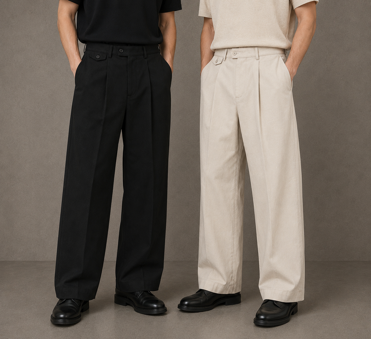 Waist Straight-Leg Pants