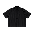 Striped Boxy Button-Up Shirt